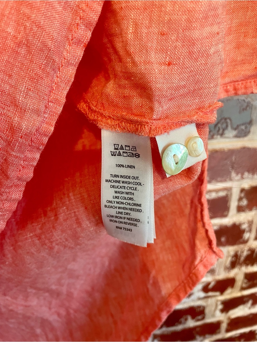 Sigrid Olsen Linen Coral Popiver Tunic Blouse. Size 2X. - Picture 8 of 10